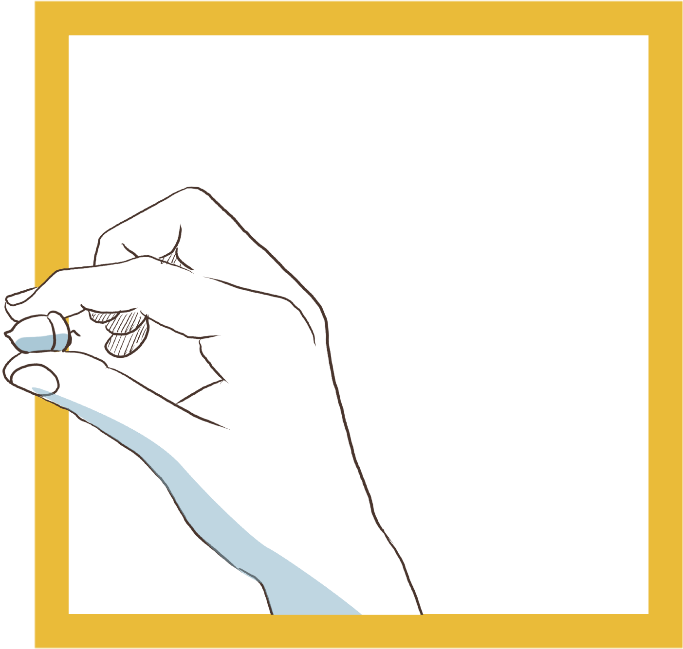 Uhlmann PR | Illustration Hand mit Samen im Quadrat